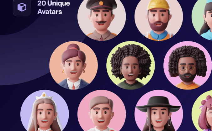 20个各种行业创意3D人物头像素材(第二波)