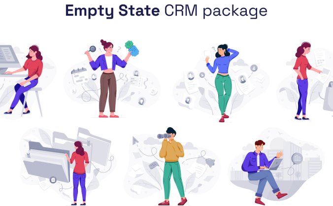 29个适用于CRM、CMS服务和团队合作的插画素材