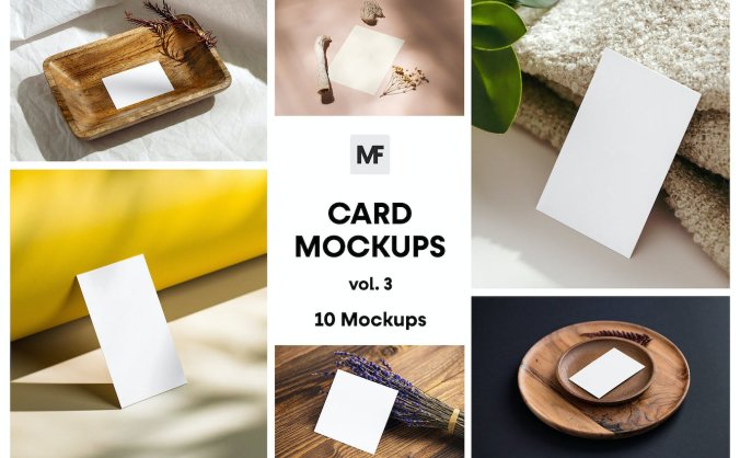 时尚高端的文具名片VI样机PSD素材