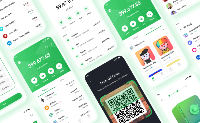 180个绿色清新钱包货币支付主题APP UI界面素材包
