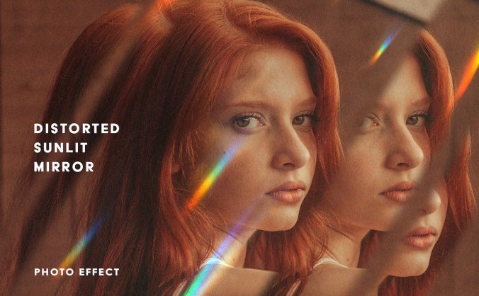 PS一键生成扭曲阳光反射镜效果
