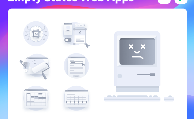 85个风格独特的中性灰空状态占位符图标素材包
