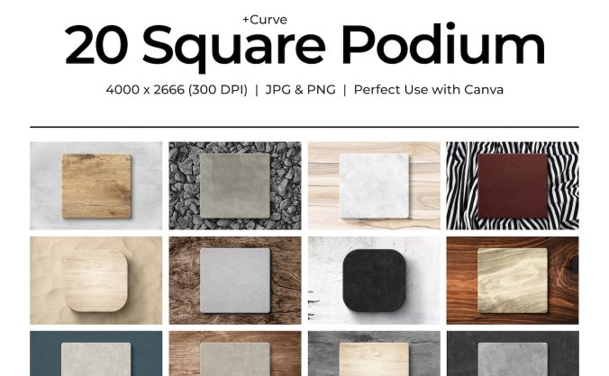 20个方形讲台背景底纹纹理素材包