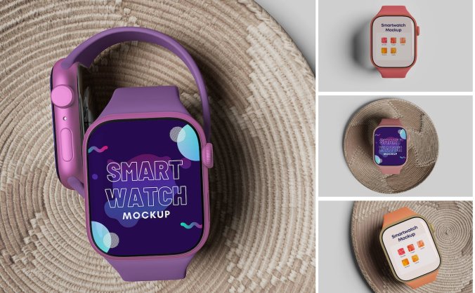 适用于各种智能手表的UI样机PSD素材