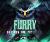 一键画出毛茸茸形状的procreate笔刷素材