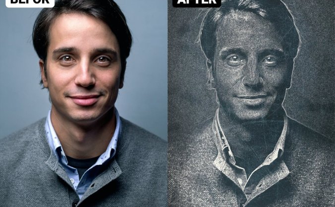 一键将图片转换成粉笔艺术效果PS动作(ATN,PAT)