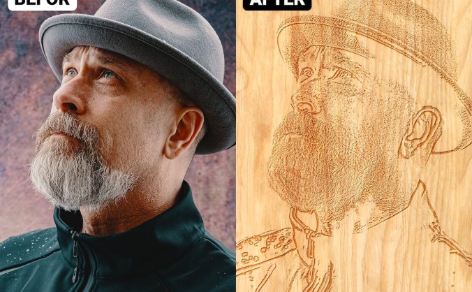 一键将图片转换成木刻照片效果的PS动作(ATN,PAT)