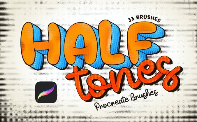让你设计事半功倍的半色调Procreate笔刷素材
