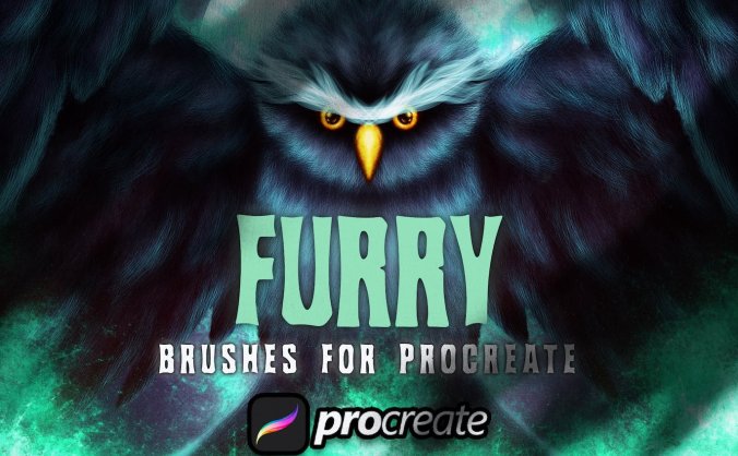一键画出毛茸茸形状的procreate笔刷素材