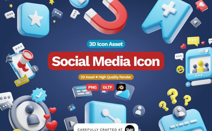 3D社交元素图标