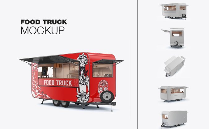可移动餐车模型样机 (PSD)