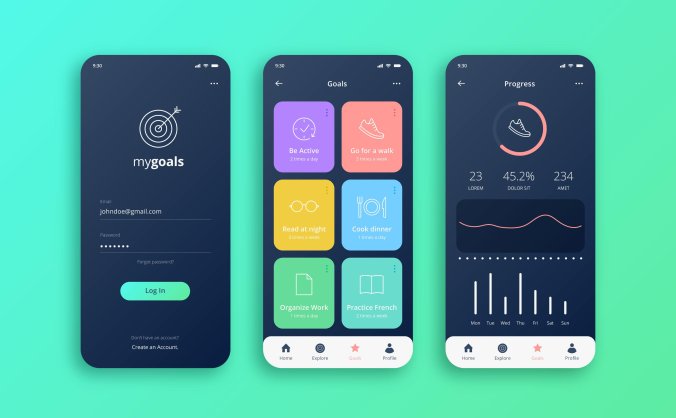 健身运动跟踪登录注册APP界面