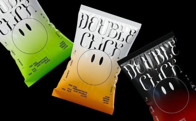 零食薯片包装袋设计样机PSD素材