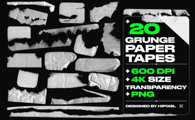 20个效果逼真的粗糙背景纹理PNG图片素材包