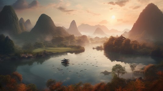 用Midjourney生成极具意境的中国山水画场景