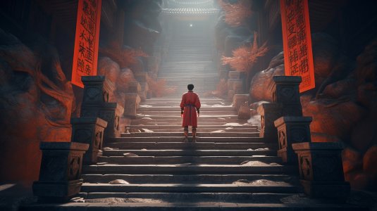 生成逼真中国玄幻武侠风场景