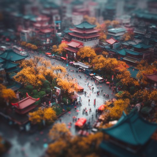 ChatGpt配合Midjourney生成微缩街道，超级复杂