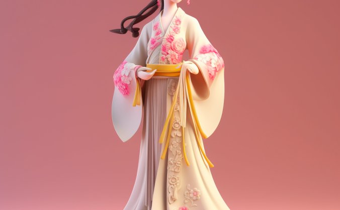 穿汉服的玫瑰花神