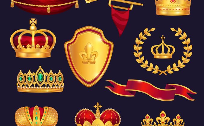 22个各种类型皇冠元素素材包