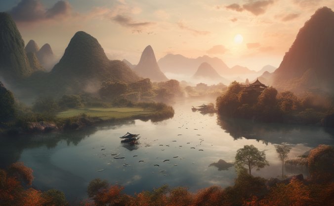 用Midjourney生成极具意境的中国山水画场景