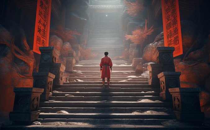 生成逼真中国玄幻武侠风场景