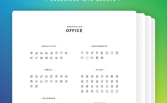 2400个优雅线性图标素材包