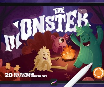 20个适用于怪物皮毛纹理的procreate笔刷素材
