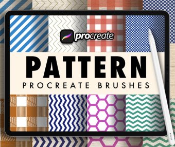 一套用途广泛的Procreate创意图案笔刷素材