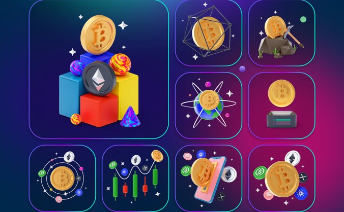 30个货币金币金融3D图标素材包（Blender）