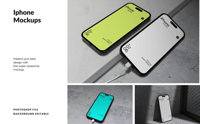 效果逼真的iphone 14模型样机PSD素材包