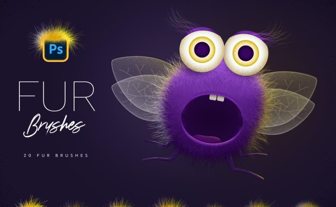 20个Photoshop上专用的毛发笔刷素材包