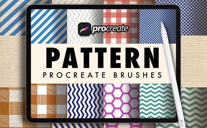 一套用途广泛的Procreate创意图案笔刷素材