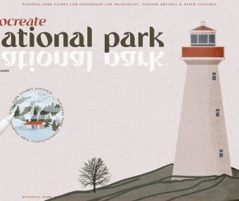 国家公园图案Procreate笔刷素材包