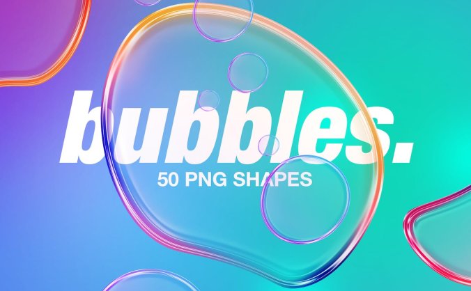 50个时尚绚丽的透明气泡背景纹理素材包
