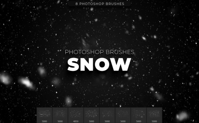 8个雪花Photoshop笔刷