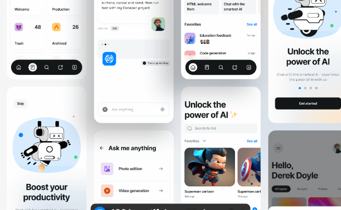 188个AI人工智能领域相关的UI界面素材包(Figma)