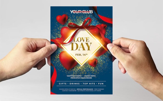 情人节节日活动传单PSD海报素材包