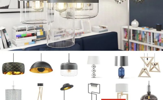 C4D又为大家更新了60款高品质的灯具模型