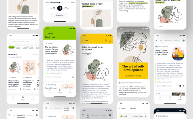 118个版式特别的新闻阅读主题APP UI界面素材包