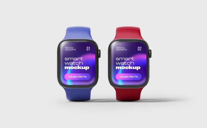 效果逼真的Apple Watch智能手表PSD样机素材