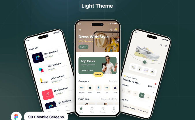 90个电商APP主题UI界面素材包