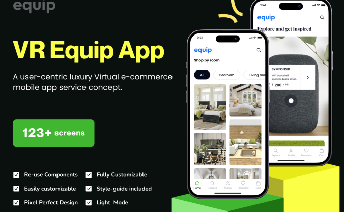 120个极简虚拟电商APP UI界面素材包(Figma)