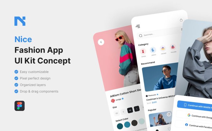 设计时尚的电商应用APP UI素材包(Figma)