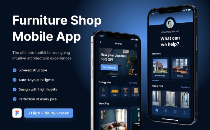 家具店移动应用App UI Kit（Figma）