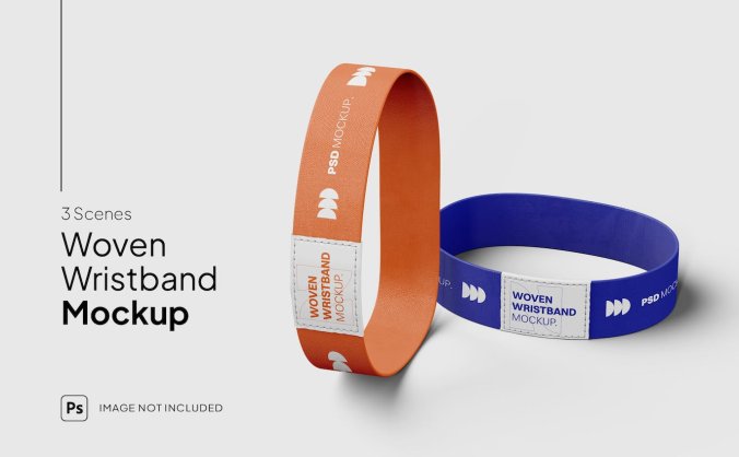 逼真的腕带PSD样机素材包