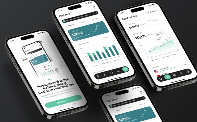 3个绿色后台管理移动APP UI界面素材包（Figma）