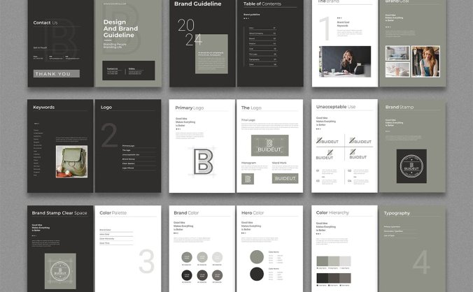 非常优雅的品牌指南设计画册杂志模版