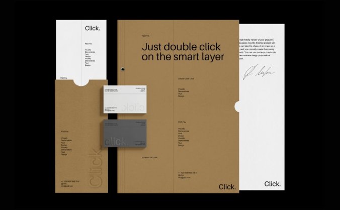 高端深色品牌标识PSD样机素材包