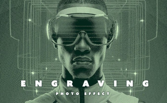 一键PHOTOSHOP中生成雕刻矩阵照片效果