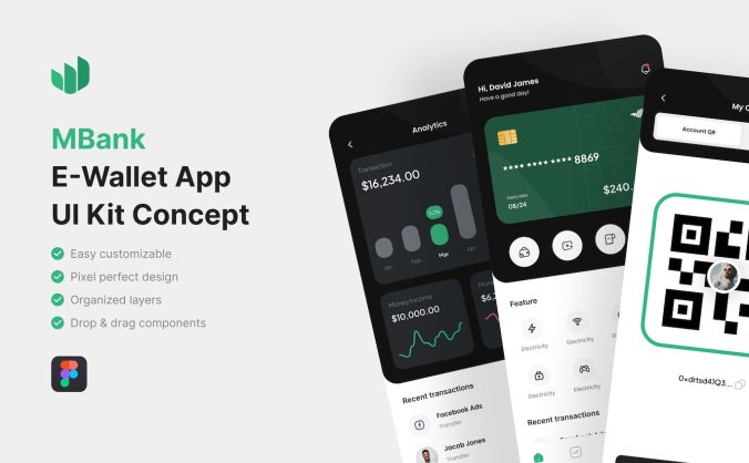 绿色电子钱包主题APP UI KIT素材包